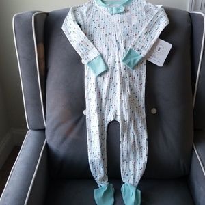 🐝Burt's Bees Baby One Piece Zip-up Footed P